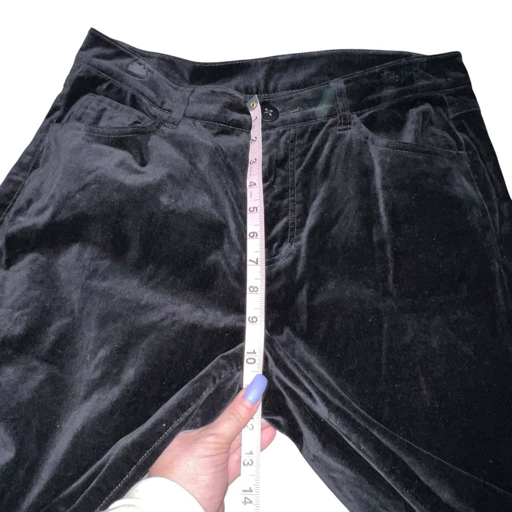 CAbi 4073 Gala Velvet Pants Women 10 High Rise Stretch Cotton Zip Closure Black - Picture 6 of 10